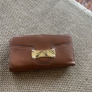 Michael Kors Tan Leather Wallet with Gold Accent